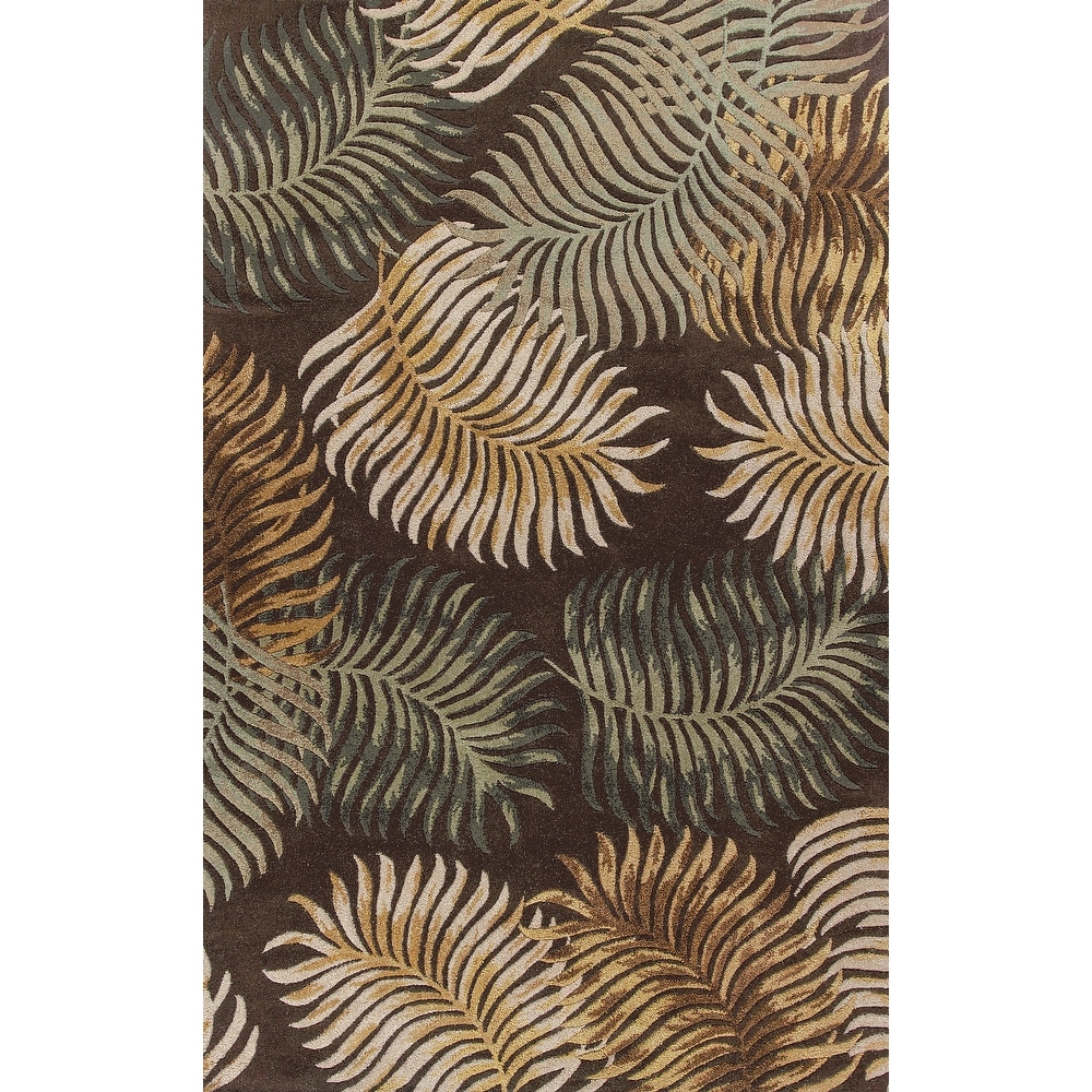 Nori Tropical 5' x 8' Hand Tufted Wool Accent Rug in Espresso Nori Tropical 5' x 8' Hand Tufted Wool Accent Rug in Espresso